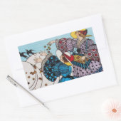 STICKER RECTANGULAIRE OISEAUX DE PRINTEMPS / CONCEPTEUR DE COSTUME MODE (Enveloppe)