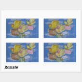Sticker Rectangulaire Oiseaux en mouvement Nouveau Faire-part d'adresse (Feuille)