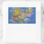 Sticker Rectangulaire Oiseaux en mouvement Nouveau Faire-part d'adresse (Sac)