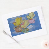 Sticker Rectangulaire Oiseaux en mouvement Nouveau Faire-part d'adresse (Enveloppe)