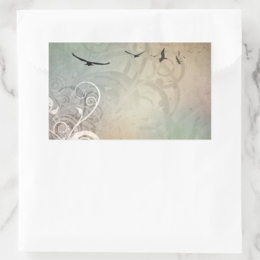 Sticker Rectangulaire Oiseaux En Vol (Sac)