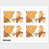 Sticker Rectangulaire Oiseaux Fantaisistes (Feuille)