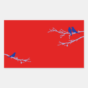 Sticker Rectangulaire oiseaux moisis