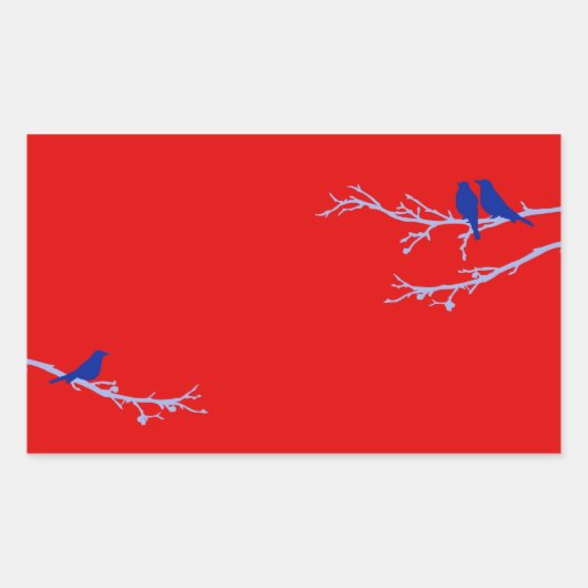 Sticker Rectangulaire oiseaux moisis (Devant)
