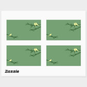 Sticker Rectangulaire oiseaux moisis (Feuille)