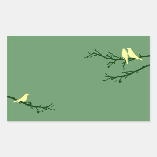 Sticker Rectangulaire oiseaux moisis (Devant)