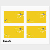 Sticker Rectangulaire oiseaux moisis (Feuille)