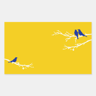 Sticker Rectangulaire oiseaux moisis