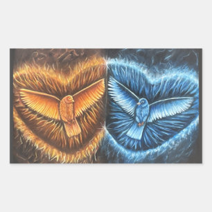 Sticker Rectangulaire Oiseaux volant ensemble-
