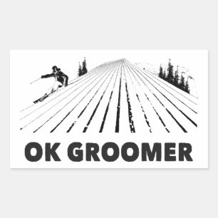 Sticker Rectangulaire Ok Groomer Skiing