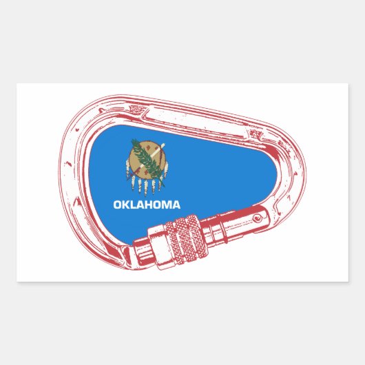 Sticker Rectangulaire Oklahoma Escalade Carabiner (Devant)