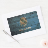Sticker Rectangulaire Oklahoma State Flag on Old Wood (Enveloppe)