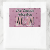 Sticker Rectangulaire Old English Sheepdog MOM (Sac)