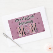 Sticker Rectangulaire Old English Sheepdog MOM (Enveloppe)