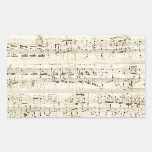 Sticker Rectangulaire Old Music Notes (Devant)