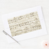 Sticker Rectangulaire Old Music Notes (Enveloppe)