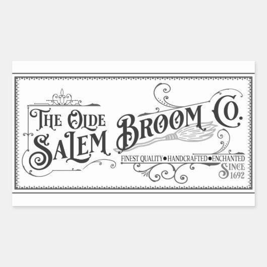 Sticker Rectangulaire Olde Salem Broom (Devant)