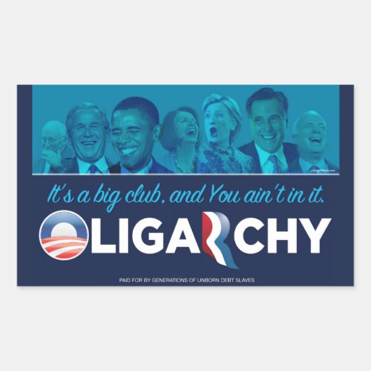 Sticker Rectangulaire Oligarchie 2012 (Devant)
