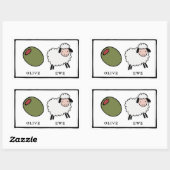 Sticker Rectangulaire Olive Ewe Love Puns (Feuille)