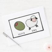 Sticker Rectangulaire Olive Ewe Love Puns (Enveloppe)