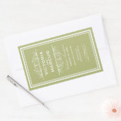 Sticker Rectangulaire Olive Green Mariage élégant Monogramme Bouteille d (Enveloppe)
