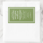 Sticker Rectangulaire Olive Mariage Vin Bouteille Monogramme Favoriser l (Sac)