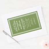 Sticker Rectangulaire Olive Mariage Vin Bouteille Monogramme Favoriser l (Enveloppe)