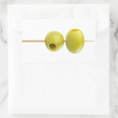 Sticker Rectangulaire Olives vertes laquées sur une brochette (Sac)