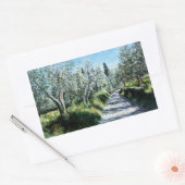 STICKER RECTANGULAIRE OLIVIERS EN TOSCANE (Enveloppe)