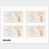 Sticker Rectangulaire On Peut Attendre ! Baby shower (Feuille)