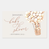 Sticker Rectangulaire On Peut Attendre ! Baby shower (Devant)