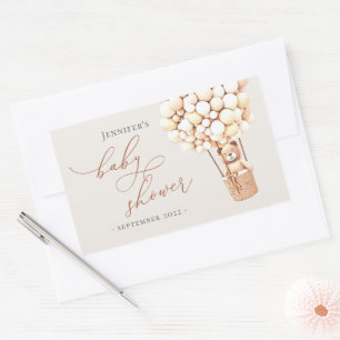 Sticker Rectangulaire On Peut Attendre ! Baby shower