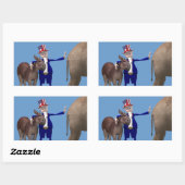 Sticker Rectangulaire Oncle Sam aime les ânes (Feuille)