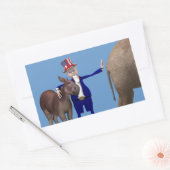 Sticker Rectangulaire Oncle Sam aime les ânes (Enveloppe)