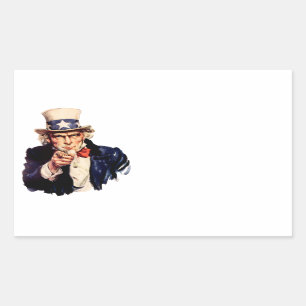 Sticker Rectangulaire Oncle Sam Pointant Son Doigt