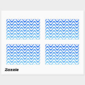Sticker Rectangulaire Ondes bleues dégradantes (Feuille)