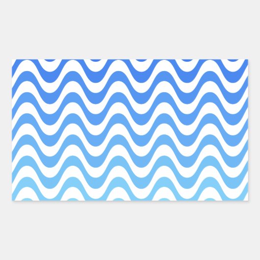 Sticker Rectangulaire Ondes bleues dégradantes (Devant)