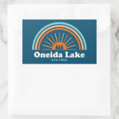 Sticker Rectangulaire Oneida Lake New York Rainbow (Sac)