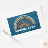 Sticker Rectangulaire Oneida Lake New York Rainbow (Enveloppe)