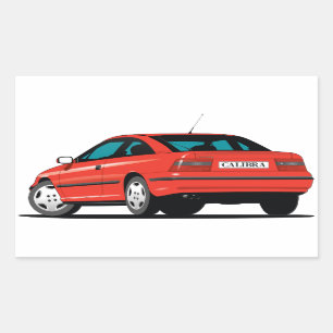 Sticker Rectangulaire Opel Calibra rouge retour