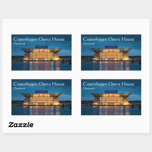 Sticker Rectangulaire Opéra de Copenhague (Feuille)