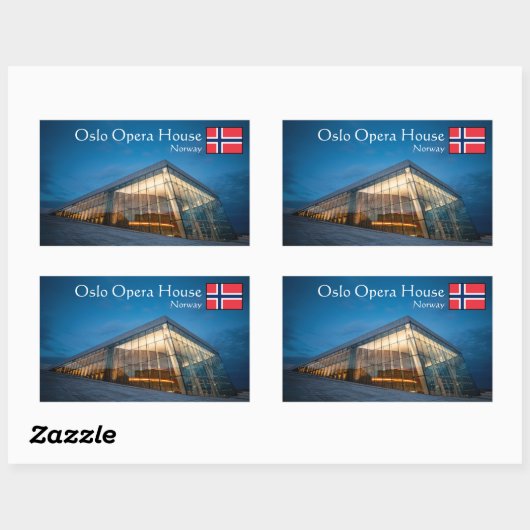 Sticker Rectangulaire Opéra d'Oslo (Feuille)