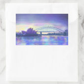 Sticker Rectangulaire Opéra du port de Sydney Peinture au coucher du sol (Sac)