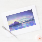 Sticker Rectangulaire Opéra du port de Sydney Peinture au coucher du sol (Enveloppe)