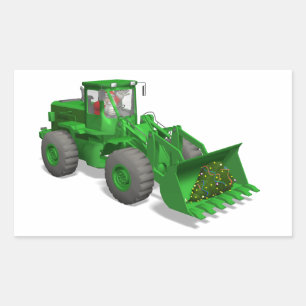 Sticker Rectangulaire Opérateur de bulldozer du Père Noël