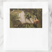 Sticker Rectangulaire Ophélie par l'étang par John William Waterhouse (Sac)