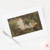 Sticker Rectangulaire Ophélie par l'étang par John William Waterhouse (Enveloppe)