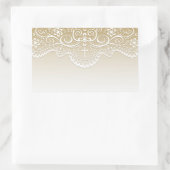 Sticker Rectangulaire Or avec dentelle, croix, religieuse (Sac)