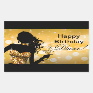 Sticker Rectangulaire Or de la robe habillée   de parties scintillantes