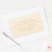 Sticker Rectangulaire Or et amande au style unique (Enveloppe)